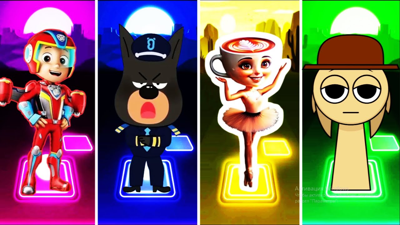 PAW PATROL RYDER 🆚 SHERIFF LABRADOR 🆚 BRAINROT BALLERINO COPPUCCINO 🆚 INCREDIBOX SPRUNKI | Tiles Hop