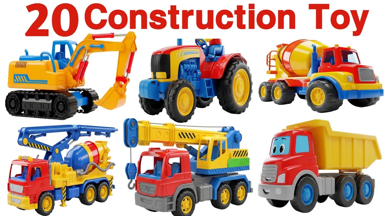 20 टॉय कंस्ट्रक्शन वाहन | Toy Construction Vehicles for Kids | Construction Toys Video