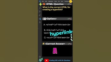 HTML Coding 101: What is the correct HTML for creating a hyperlink? #html #coding #webdevelopment