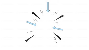 Pointers attracting attention to important things line 2D objects animation