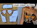 How to draft a three part corset  easy beginners friendly tutorial