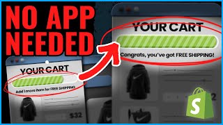 Customize Your Shopify Cart With A FREE SHIPPING Progress Bar (EASY + NO Apps)