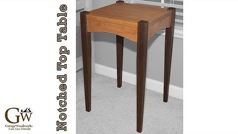 Notched Top Table - Walnut and Cherry