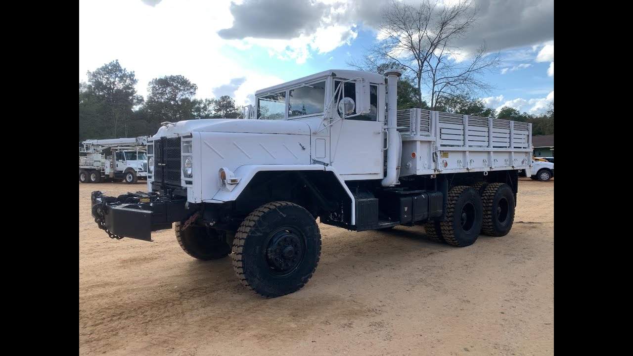 1983 American General M925 6x6 Cargo Flatbed Stake Body Truck (5372 Actual Miles)