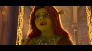 Shrek gets the true love kiss of the princess and returns to reality