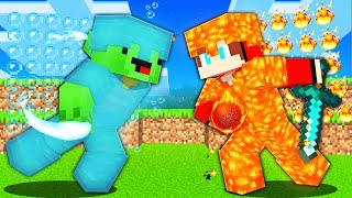 LAVA Armor JJ vs WATER Armor Mikey Battle in Minecraft - Maizen JJ and Mikey