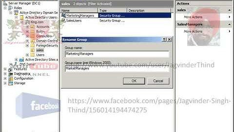 Renaming Active Directory Objects using DSMOVE command in server 2008 in Hindi   YouTube