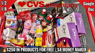 CVS Free \& Cheap Couponing Deals \& Haul For This Week | 1\/2 - 1\/8 | $250 FOR FREE + $4 MONEY MAKER 🔥
