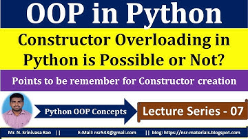 Constructor Overloading in Python is Possible or Not | OOP in Python | Constructor in Python | OOP