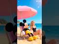 Mickey Mouse and Bunk'd Beach Drinking Juice