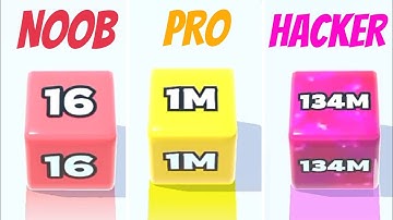 Jelly Run 2048 Noob vs Pro vs Hacker All Levels Gameplay Solution