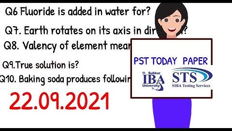 PST paper || 22th Sep 2021 || STS paper || IBA sukkur