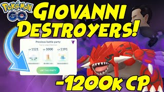 How to Beat Giovanni Shadow GROUDON With a Team Below 1200cp in Pokemon GO!