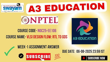 NPTEL VLSI Design Flow: RTL to GDS Week 1 Assignment Answers | July–Dec 2025 | NOC25-EE106 IIT Delhi