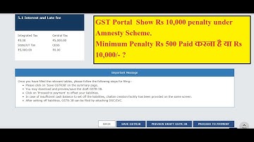 GST Portal Show Penalty of Rs. 10,000/- under Amnesty Scheme.