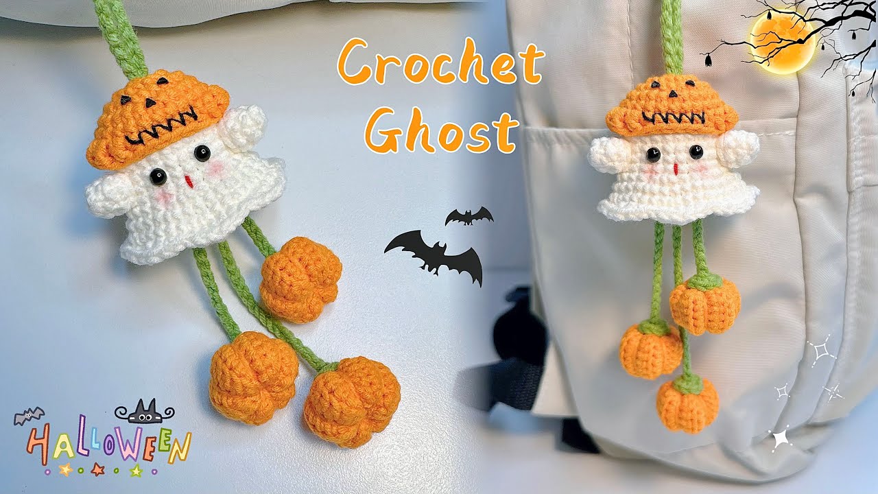Crochet Ghost and Pumpkin Keychain 👻🎃| Crochet Halloween | Móc Len Móc Khoá Bé Ma Và Quả Bí Ngô