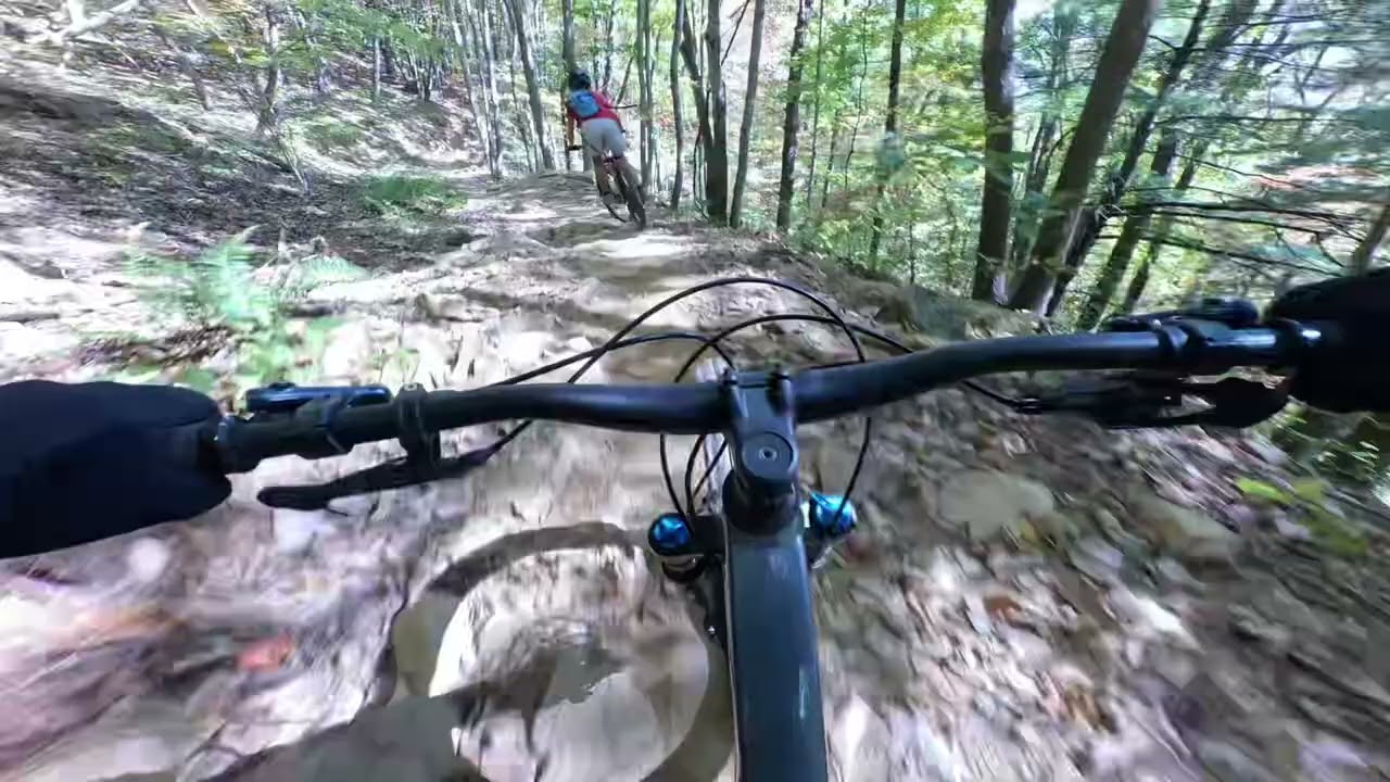 My son first time on a BLACK trail at BENT CREEK!!!!! 