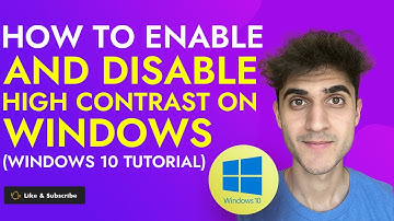 How to enable and Disable High Contrast on Windows Windows 10 Tutorial