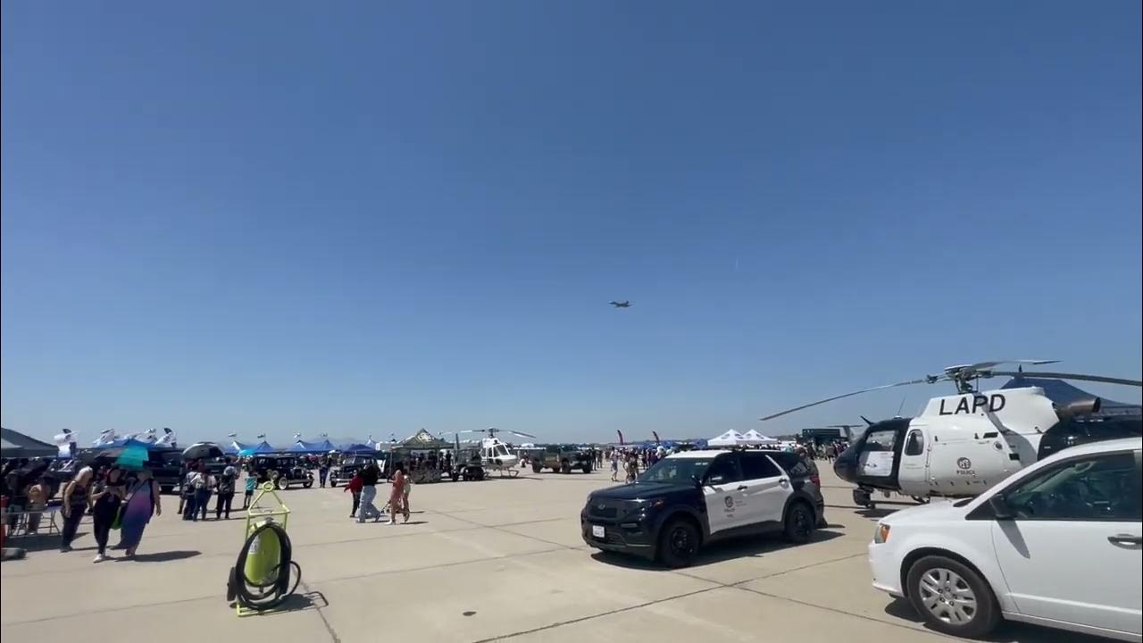 March Air Show/ Fly by with LAPD in the house. YouTube