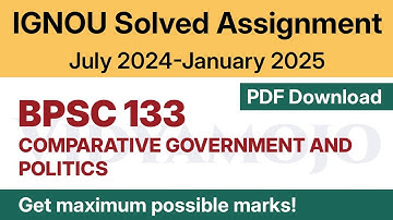 IGNOU BPSC 133 Solved Assignment 2024-25 PDF Download | English Medium | Vidyamojo
