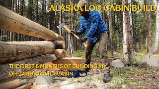 First 6 Months of Solo Off-Grid Log Cabin Building in Alaska | ASMR Journey