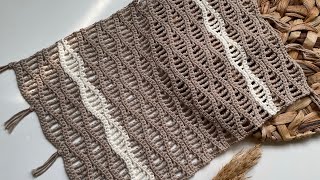 Easy crochet rectangle placemat tutorial | crochet table runner pattern