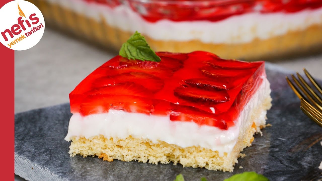 Bu Yazın Pastası 💥 Borcamda Tam 15 Kişilik Çilekli Hafif Pasta 😋