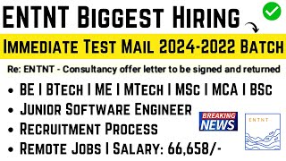 ENTNT Biggest Direct Hiring | 2024, 2023, 2022 Batch | Junior Software Engineer| Online Exam Process screenshot 2