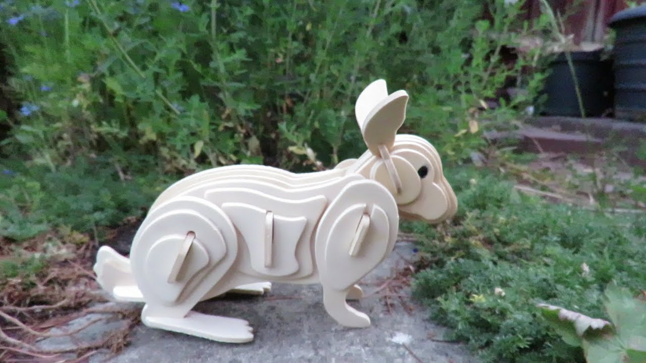 3D Woodcraft Construction Kit Rabbit M004 200602 YouTube