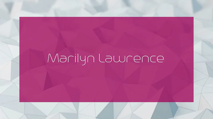 Marilyn Lawrence - appearance