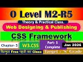 🔥O Level M2-R5 Web Designing &amp; Publishing Chapter-5 CSS Framework (W3.CSS) Jan 2026 Part-3 Complete