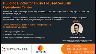 Building Blocks for a Risk Focused Security Operations Center