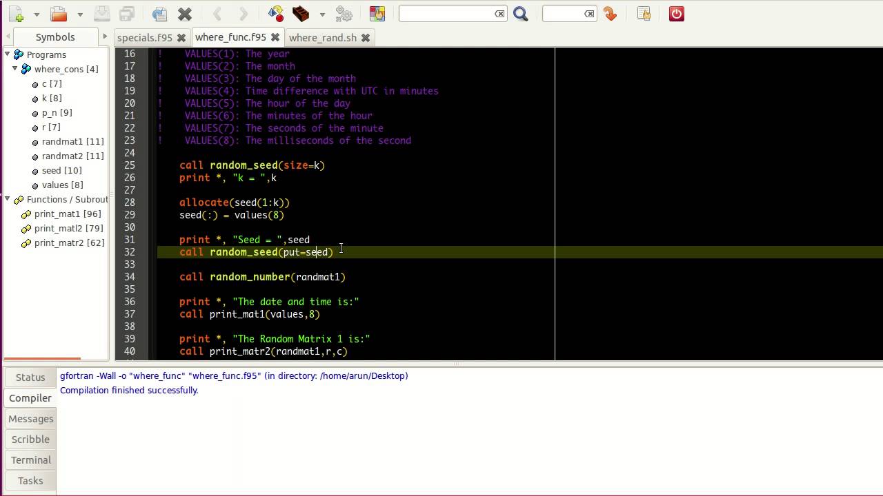 Advanced Fortran Programming 005 Date And Time Random Numbers Where Construct Youtube