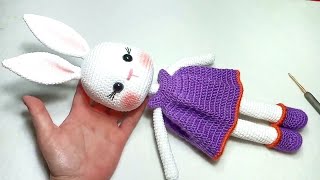 AMİGURUMİ TAVŞAN YAPIMI (2.Bölüm) / Amigurumi Örgü Kız Tavşan Yapılışı - crochet amigurumi rabbit