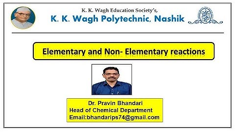 Elementary and Non Elementary reaction