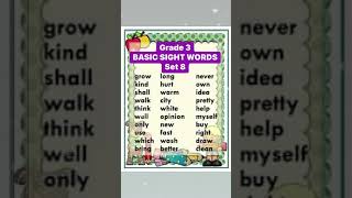 #trending BASIC SIGHT WORDS Grade 3 Set 8 #trend #shorts #short #fypシ #shortsfeed #shortsbeta #viral