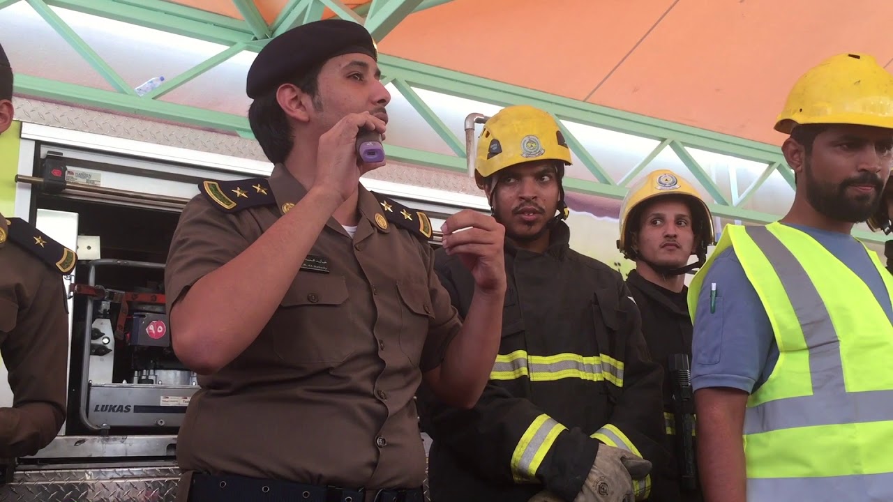 خطة اخلاء مدرسة ابن رجب المتوسطة بالتعاون مع الدفاع المدني ٩١١