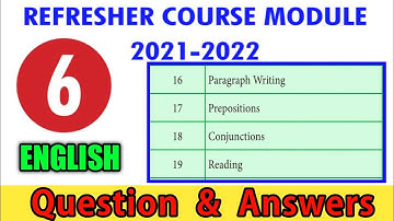 6th Standard English Refresher Course Module Answer Key with questions Part - 5