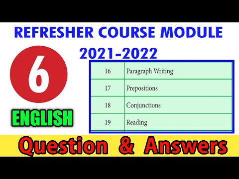 6th English Refresher Course Module Answer Key with questions Part - 5