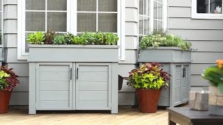 This stylish DIY garden-bed planter lets you work at a comfortable height and store supplies underneath. Find project details here: 