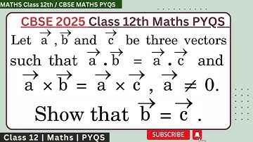 If vector a,b,c are three vectors such that vector a.b=a.c and axb=axc, a≠0,then show that  vector