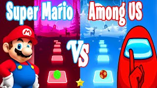 Among us Song VS Super Mario Song - Tiles Hop EDM RUSH!