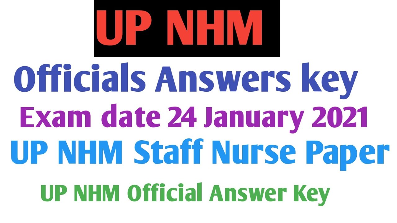 UP NHM Staff Nurse Official Answer Key Exam date 24 January