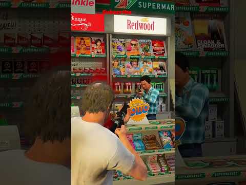 🤯Robbing Store in GTA 5 VS RDR2! #viralvideo #games #gameplay #gtaworld