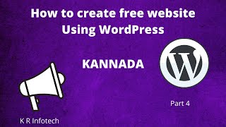 How to create a Website using wordpress in kannada- Part - 4