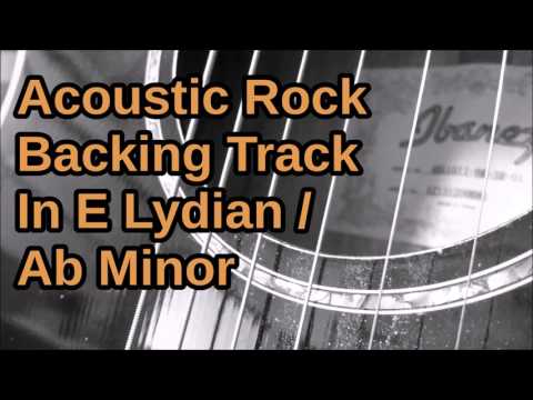 joe satriani style acoustic rock backing track in e lydian / ab minor