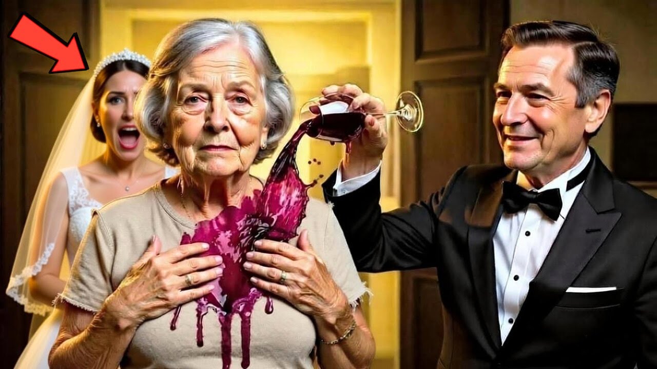 SU YERNO LE TIRÓ VINO AL VESTIDO EN PLENA BODA… PERO SU HIJA HIZO ALGO QUE NADIE ESPERABA