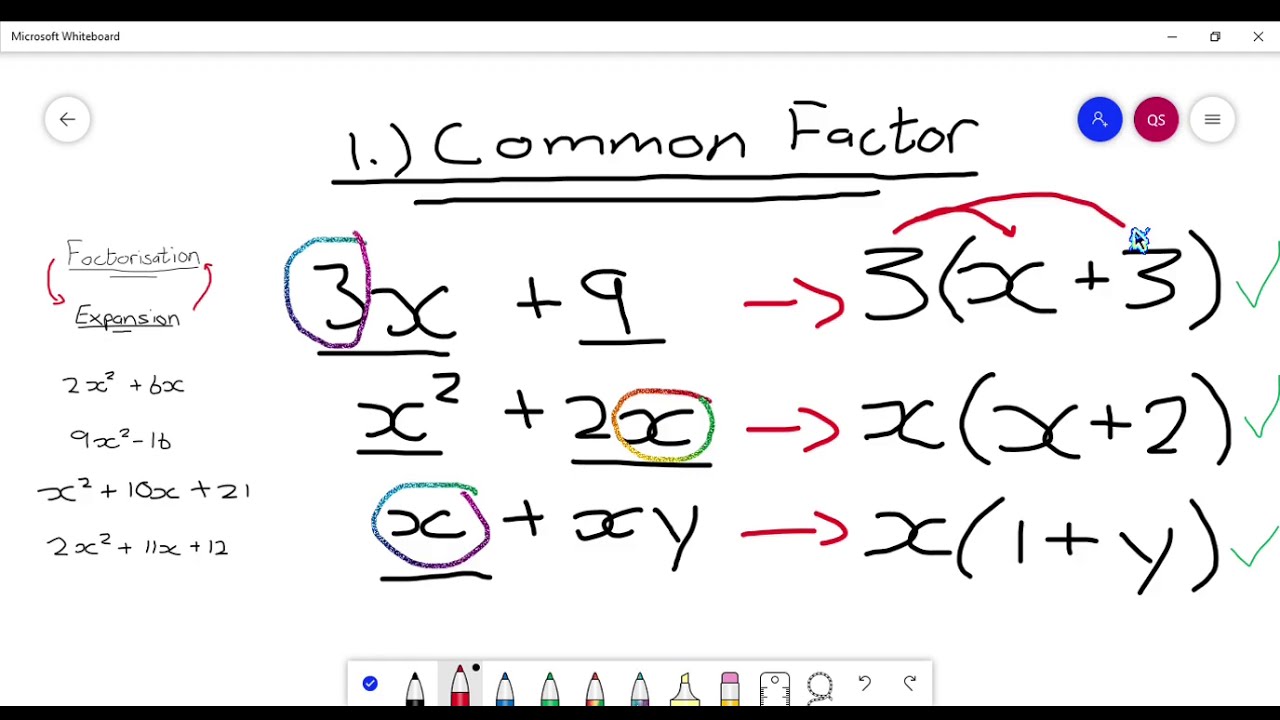 How To Factorise Algebraic Expressions Part 1 YouTube How To Factorise Algebraic Expressions Part 1 YouTube