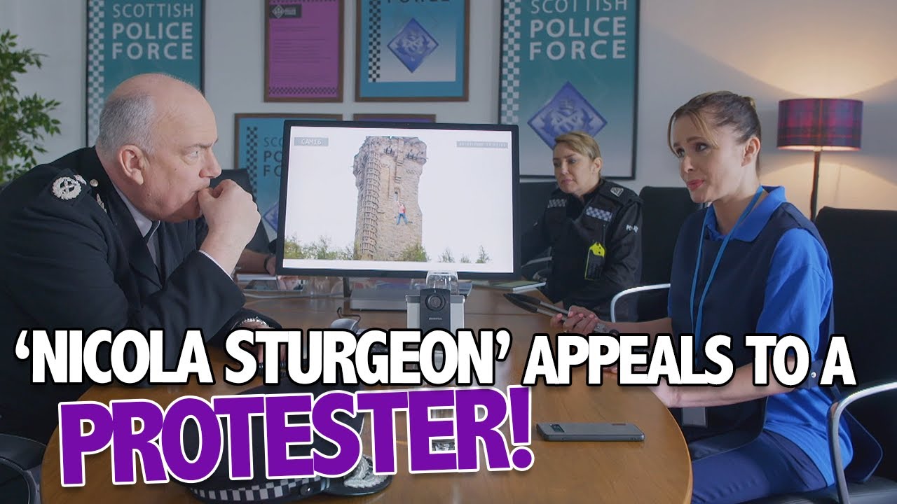 'Nicola Sturgeon' Has To Talk A Protester Down | Scot Squad | BBC Scotland Comedy