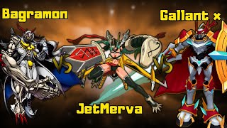Bagramon Vs JetMervamon Vs Dukemon X - Digimon Masters Online